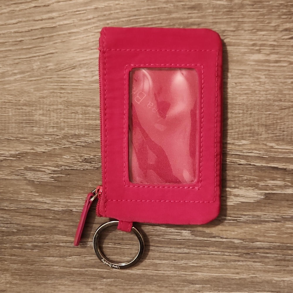 Vera Bradley ID Case + Coin Pouch in Solid Pink